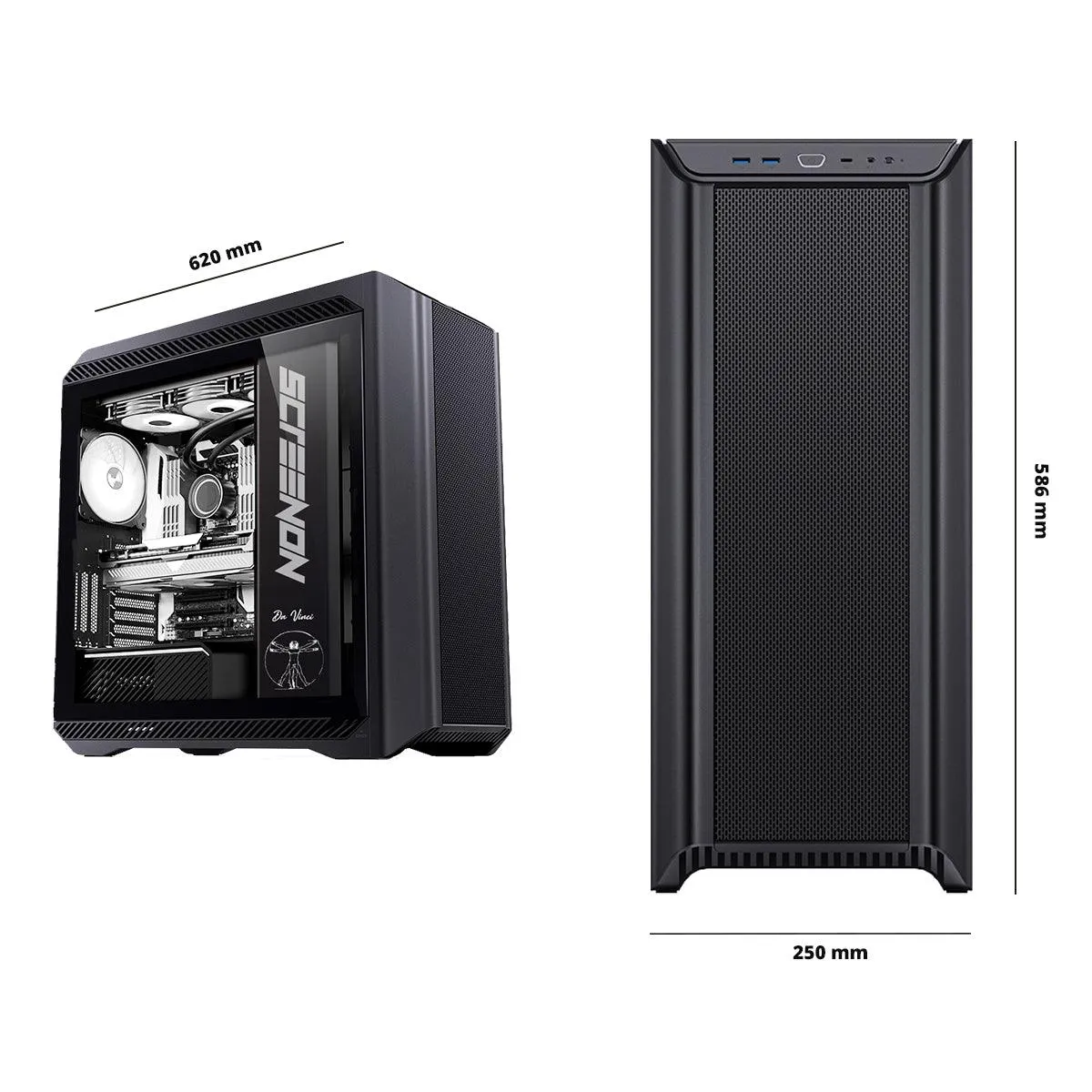 ScreenON - 8K "DaVinci" - Intel Core i9 13900K - 2 x RTX 4090 24GB - 128GB DDR5 RAM - 2 x 4TB SSD NVMe - 4 x 12TB HDD - Waterkoeling - Extra Stil