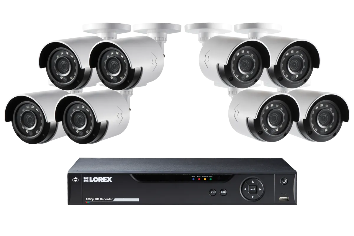 Security HD DVR System with 1080p Cameras & Lorex Cloud Connectivity