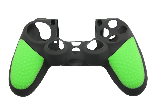 Silicone Cover For PS4 Controller Case Skin - Black/Green