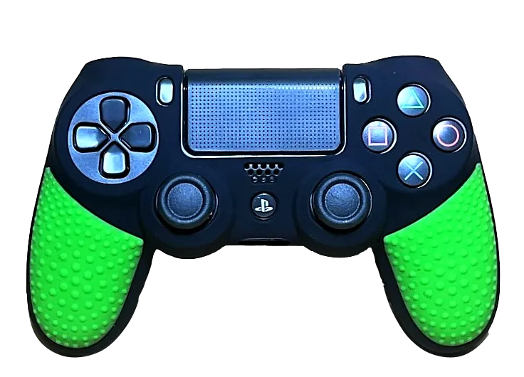 Silicone Cover For PS4 Controller Case Skin - Black/Green
