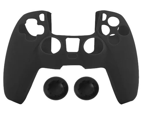 Silicone Cover   Thumb Grips For PS5 Controller Case Skin - Black