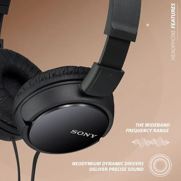 Sony MDR-ZX110 Headphones Foldable - Black