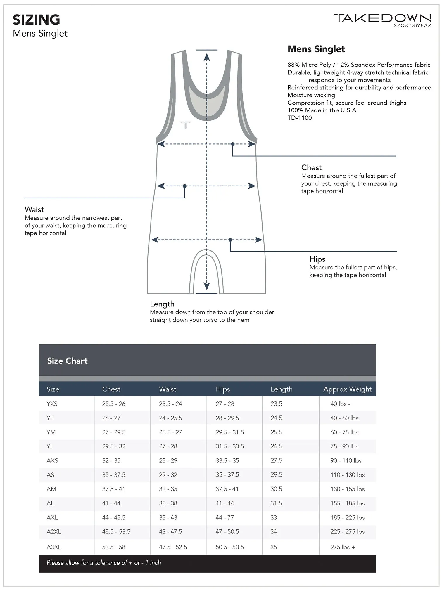TD-SINGLET-010 360 Custom Singlet