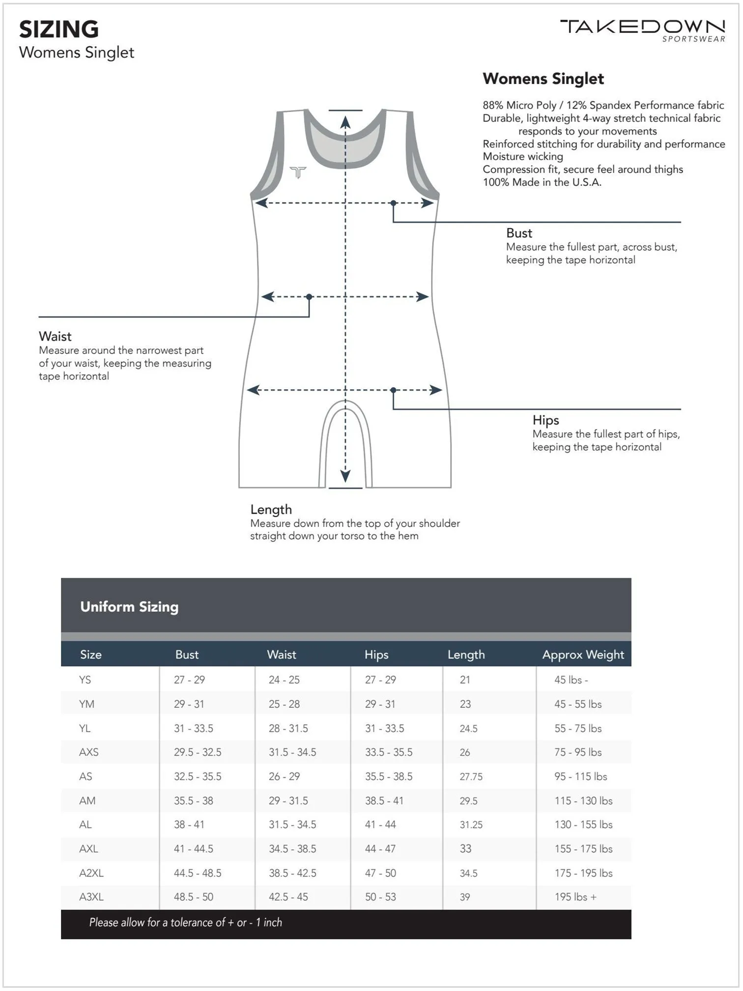 TD-SINGLET-010 360 Custom Singlet